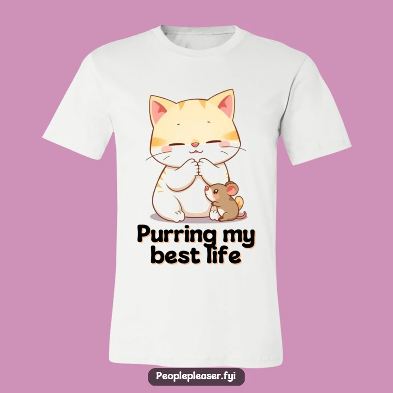 Funny Cat Grooming Mouse T-Shirt: Cozy and Hilarious Pet Tee