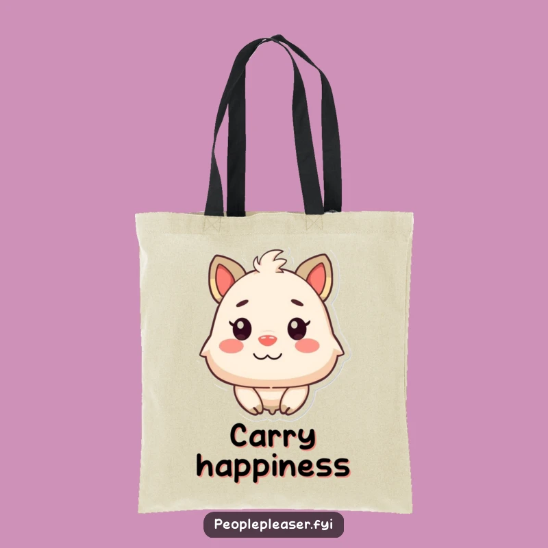 Funny Happy Face Tote Bag: Satisfied Animal's Joy, Practical Funny Gift