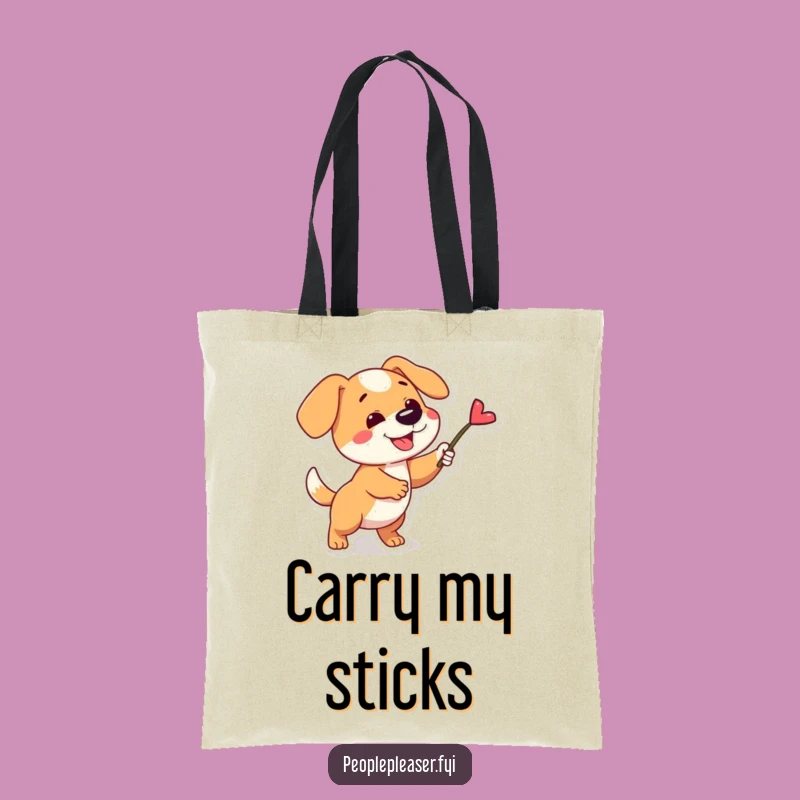 Funny Dog Fetching Stick Tote Bag: Spacious and Hilarious Carry-All
