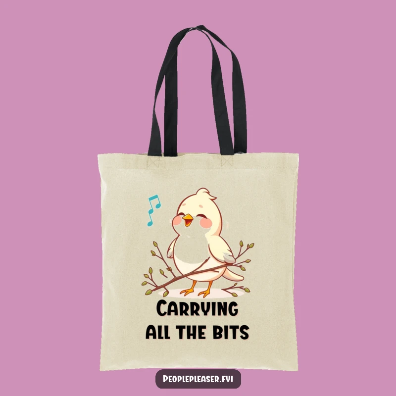 Funny Bird Melody Tote Bag: Cheerful Twig Arranger, Practical & Funny Gift!