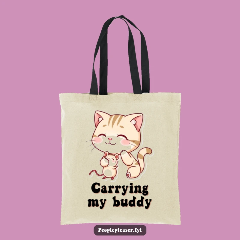 Funny Cat Mouse Friend Tote Bag - Chic Humorous Gift