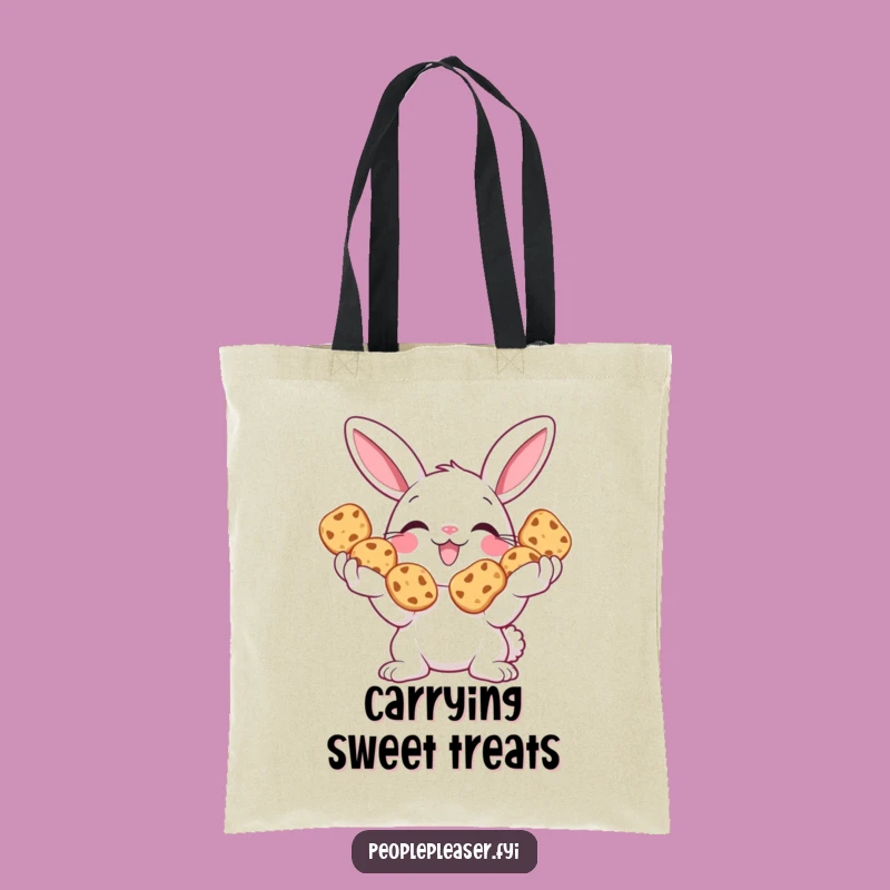 Funny Bunny Cookie Tote Bag: Carry Treats in Style, Great Funny Gift for Shoppers!