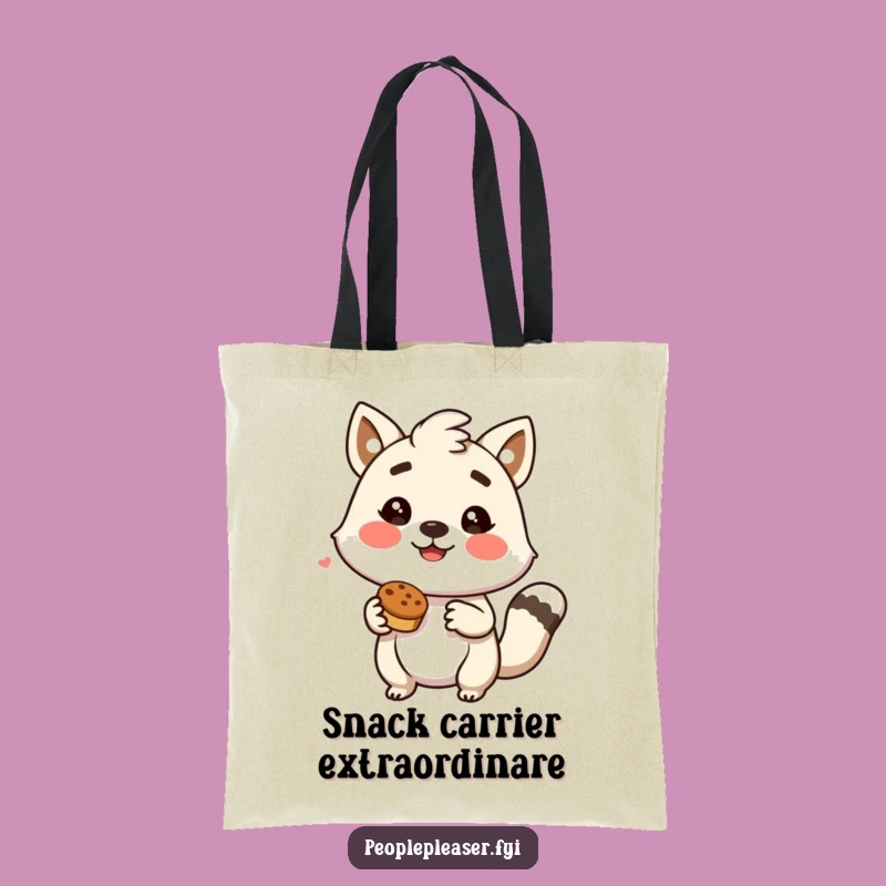 Funny Eco-Friendly Tote Bag - Animal Character Offering Treat - Perfect Gift