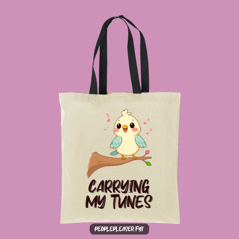 Funny Kawaii Bird Tote Bag, Melodious Companion, Practical and Cheerful Gift