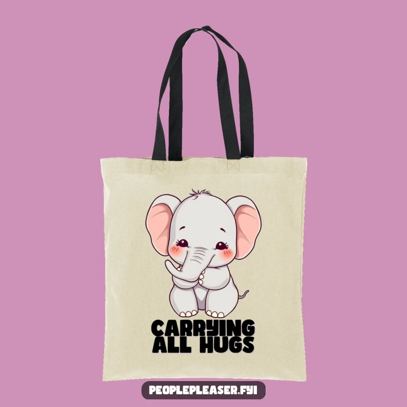 Funny Kawaii Elephant Tote Bag, Affectionate Carrier, Practical and Loving Gift