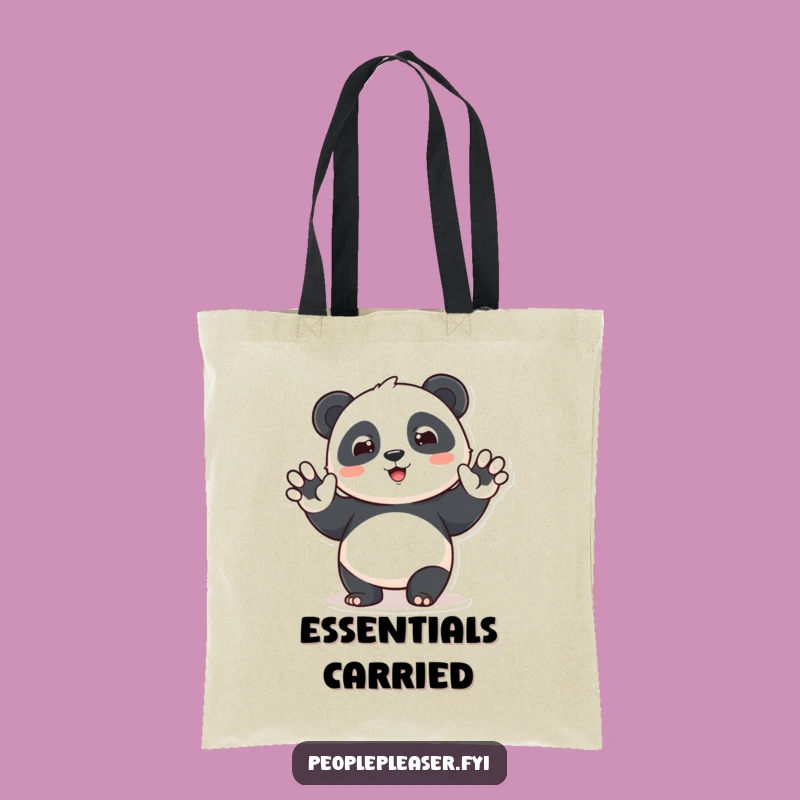 Funny Panda Greeting Tote Bag: Cute Character Carry-All, Practical & Hilarious Gift!